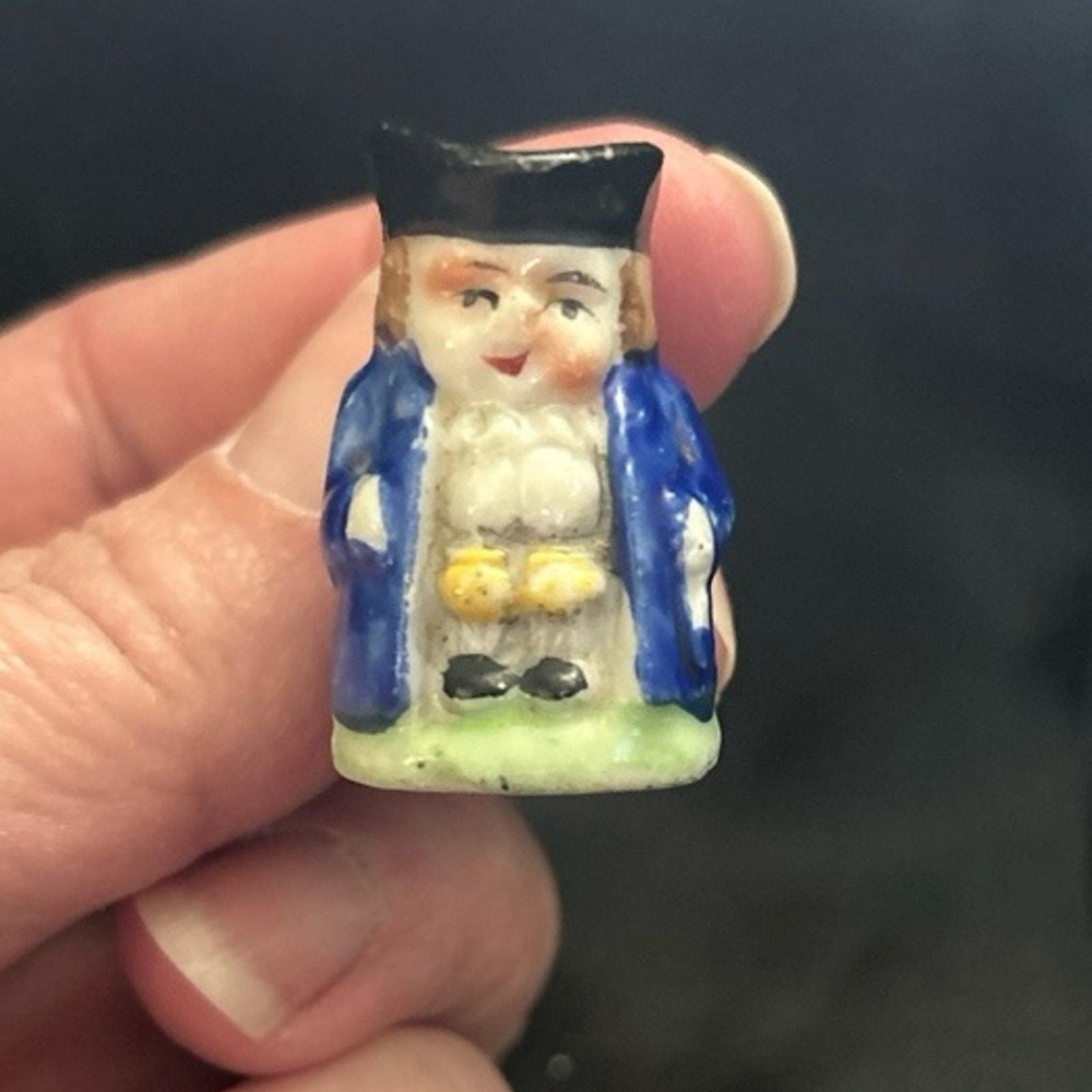 Miniature Porcelain Colonial Toby Jug Pitcher - 1950s Japan